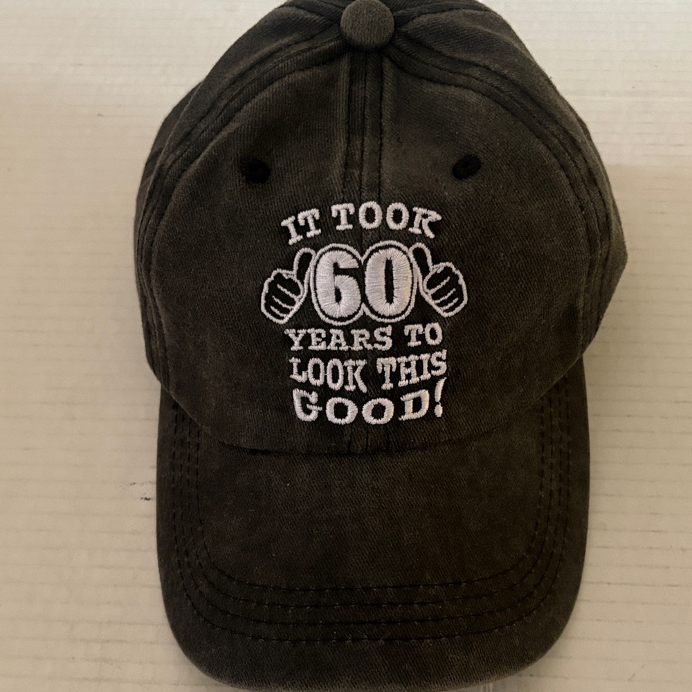 Gray Cotton Baseball Cap with White Embroidery